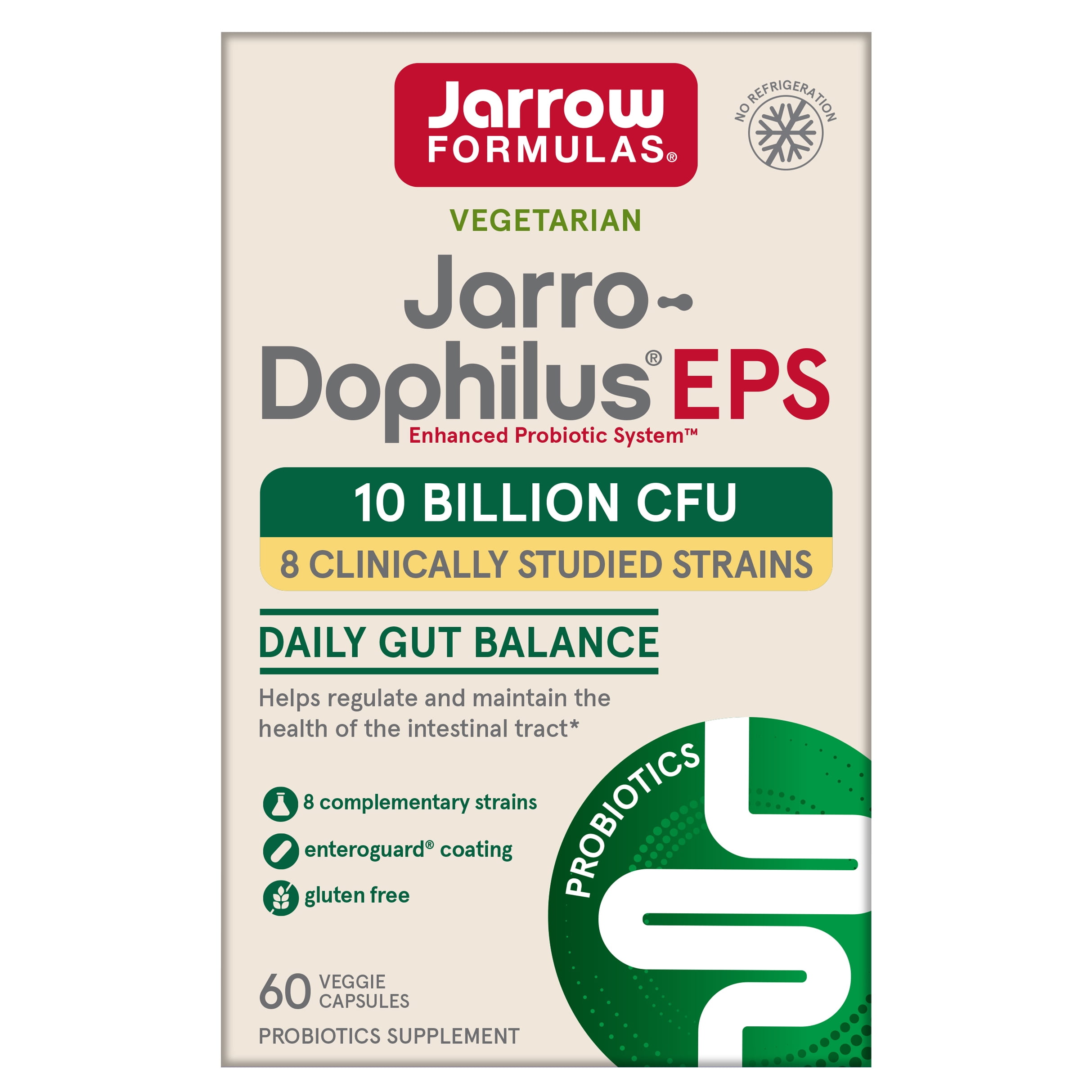 Jarrow Formulas Jarro-Dophilus EPS, intestinal and Immune Health, 5 Billion Cells, 60 Veggie Caps