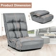 thumbnail image 4 of Giantex Chaise Longue de Sol Pliable, Chaise de Jeu avec Appui-Tête Réglable à 5 Positions et Dossier Réglable à 4 Positions, Sofa Inclinable Paresseux d'Intérieur, Gris, 4 of 8
