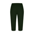 thumbnail image 5 of Olyvenn Women Capri Leggings Summer 2025 Comfy Stretchy Leggings High Waist Slim Fit Workout Running Tights Cut-Out Leg Capris Green S, 5 of 5