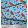 thumbnail image 3 of Soimoi Blue Cotton Duck Fabric Watermelon Fruits Fabric Prints By Yard 42 Inch Wide, 3 of 3