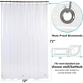 thumbnail image 3 of PEVA Waterproof Shower Curtain Liner 72x72 with Rust-Resistant Grommets, 3 of 6