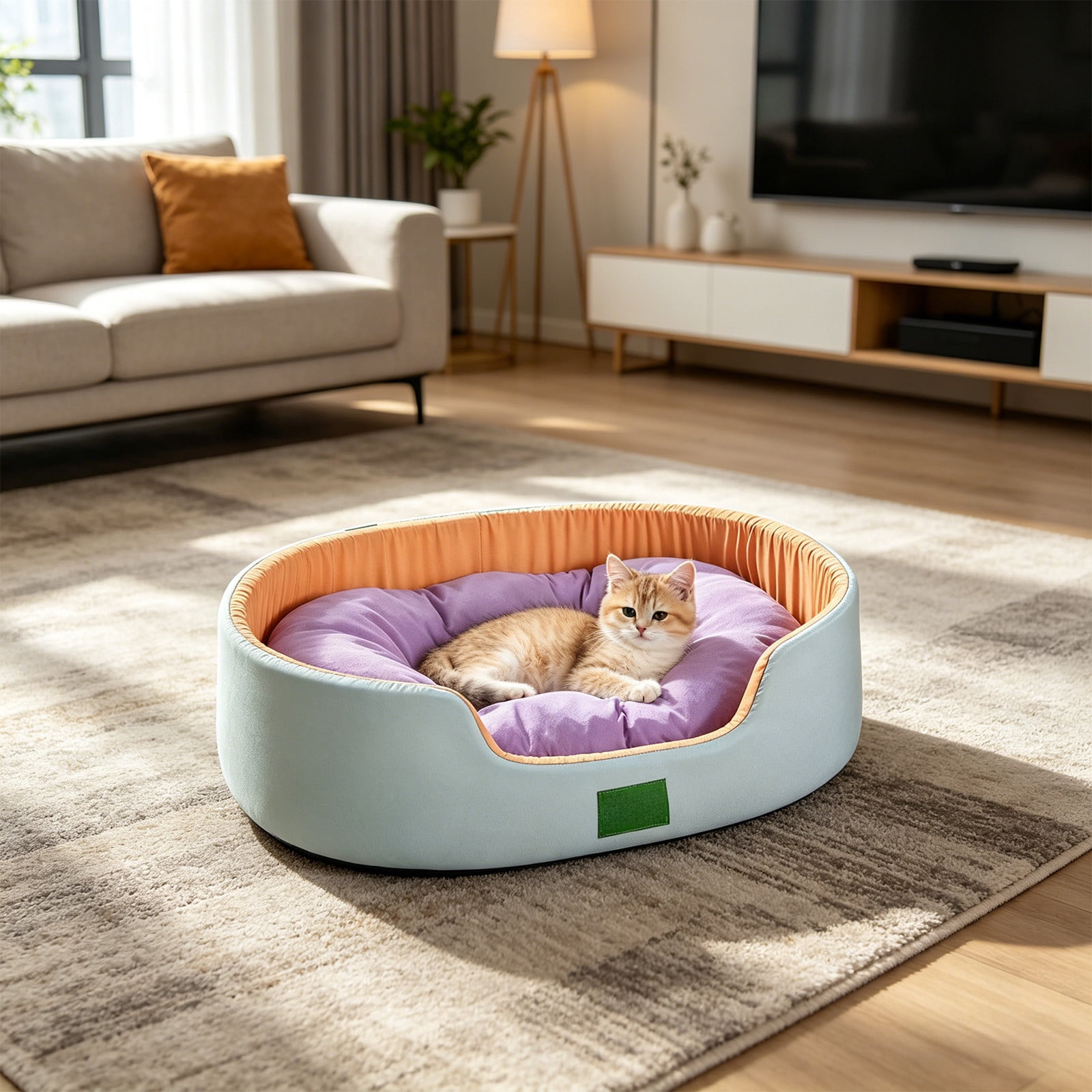 Cat Dog Beds for Indoor All Season Cats Pet Kennel Washable Cats Bed Dog Blanket with Removable Cover Bed Pad