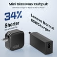 thumbnail image 2 of Lenovo Laptop Charger 65W Wall Charger Ultra Compact 3-Port GaN USB C Charger for Lenovo IdeaPad S/U/Yoga/Flex Laptop and All USB-C Devices with Power Cord 4.0x1.7mm and USB-A Yellow Tip Plug, 2 of 10