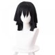 thumbnail image 1 of Pelucas cortas negras de estilo en capas para Cosplay de Anime, pelucas sintéticas para fiesta de disfraces de Halloween Feliz Sencillez, 1 of 3