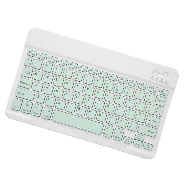 Teclas de acceso directo del teclado para tableta, suspensión automática, conexión Bluetooth ultradelgada, teclado inalámbrico portátil para tableta iOS Pro Mini, color verde claro