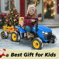 thumbnail image 2 of TOKTOO 12V Powered Ride on Tractor w/ Tippable Trailer, Remote Control, MP3, Bluetooth, LED light, Electric Ride on Car for Kids, Toddler Ride on Toys for Boys and Girls, Blue, 2 of 8