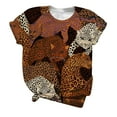 thumbnail image 2 of OKBOP Rust Colored Tops for Women,Fashion Cute Leopard Print Pullover Casual Bottom Shirt Short Sleeve Blouses & Button-Down Shirts Shirts for Women, 2 of 5