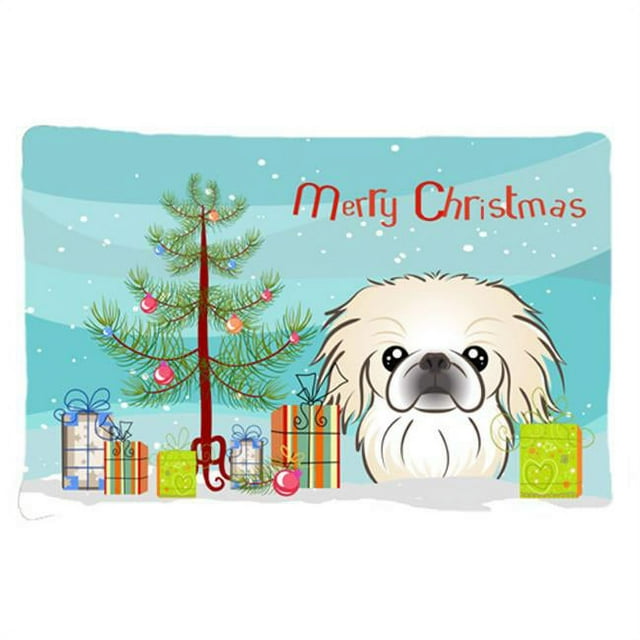 Carolines Treasures BB1593PILLOWCASE Christmas Tree & Pekingese Fabric Standard Pillowcase