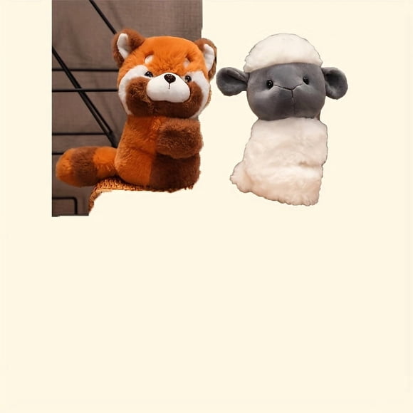 AMERTEER 2 Pcs Mignons Koala Raton Laveur Panda Petit Cochon Blanc Rose Agneau Jouets en Peluche avec Bagues Pop Halloween Noël Festival Activités Bracelet Poupée Animal