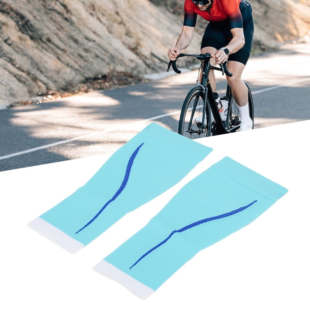 Calf Compression Sleeve, 1 Pair Calf Compression Sleeve Breathable Lightweight Light Blue Footless Calf Sports Socks For Running Cycling