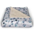 thumbnail image 3 of Creative Products Blue And White Eucalyptus  50x60 Sherpa Fleece Blanket, 3 of 3