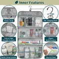 thumbnail image 2 of PAVILIA Hanging Toiletry Bag Women Men, Travel Kit Foldable Toiletries Organizer, Roll up Cosmetics Makeup Bag Accessories, Waterproof Essentials Jewelry Case (Heather Grey), 2 of 7