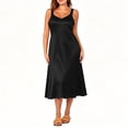 thumbnail image 5 of Oiangi Long Satin Nightgown for Women Plus Size Silk Slips Dress Deep V Neck Sleepwear Sleeveless Nightshirt Wide Strap Chemise Black 3XL, 5 of 9