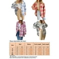 thumbnail image 2 of UKAP Ladies Plaid Shacket Jackets Classic Tartan Travel Outwear Light Blue M, 2 of 3