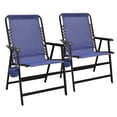 thumbnail image 1 of Caravan Canopy Chaise Pliante Infinity Suspension avec Porte-Gobelet, Bleu (2 Pièces), 1 of 5