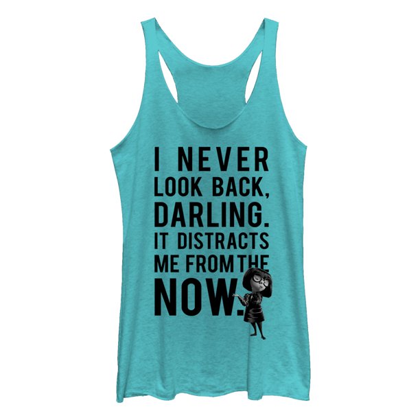 The Incredibles Women S The Incredibles Edna Mode Never Look Back Racerback Tank Top Walmart Com Walmart Com