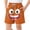 Orange, variant on Boys Swim Trunks Funny Cartoon Face Print Quick Dry Beach Shorts Kids Casual Board Shorts Summer Pool Vacation