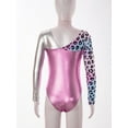 thumbnail image 6 of YEAHDOR Kids Girls Metallic Printed Gymnastics Leotard Long Sleeve Dance Unitard Biketard, 6 of 7