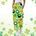 thumbnail image 1 of MKLEKYY Jeans pour Femmes Pantalons de Survêtement Décontractés Mode Imprimé Jour de la Saint-Patrick Pantalons à Cordon Pantalons Décontractés Liquidation Pantalons de Survêtement, 1 of 3
