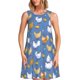 thumbnail image 1 of Disketp Chicken Family para Vestido sin Mangas para Mujeres, Vestidos de Verano para Mujeres, Casual y Holgado para la Playa, 1 of 7