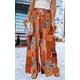 thumbnail image 5 of Pantalones Mujer Pantalones casuales estampados florales Cordón Pantalones de pierna ancha Suave para el trabajo (Naranja XXL) Ygjytge para Mujer Naranja T M, 5 of 6