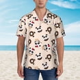 thumbnail image 2 of Gaeub Panda Ice Creams Donuts Print Men's Hawaiian Shirt,Button Down Short Sleeves Shirts,Tropical Beach Casual Button Down Shirts,Large, 2 of 7