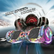 Hoverstar hover board 6.5 In. Flash Wheel Bluetooth Speaker with LED Light Self Balancing Wheel Electric Scooter – Graffiti
