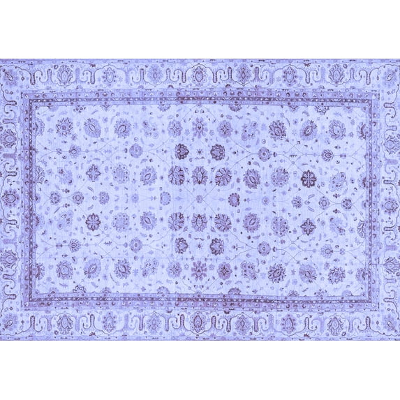 Ahgly Company Indoor Rectangle Oriental Blue Traditional Area Rugs, 7' x 9'