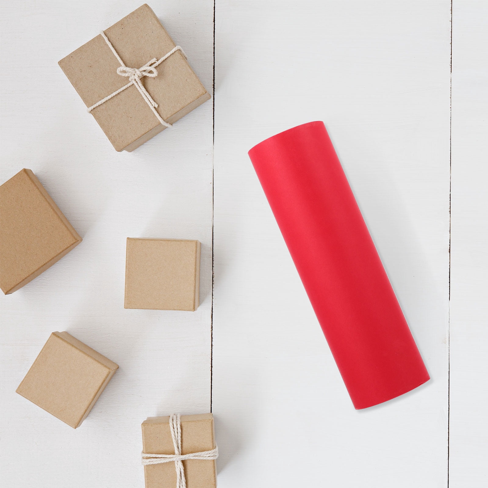 Raindrops Red Flower Packing Paper Roll - Practical Kraft Wrap Paper for Decoration and Packaging