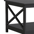 thumbnail image 3 of Yaheetech Modern X Design Coffee Table with Storage Shelf, Black, 3 of 9
