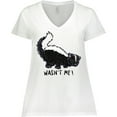 thumbnail image 3 of Inktastic Animals Cute Skunk Wasn't Me Women's Plus Size V-Neck T-Shirt, 3 of 5