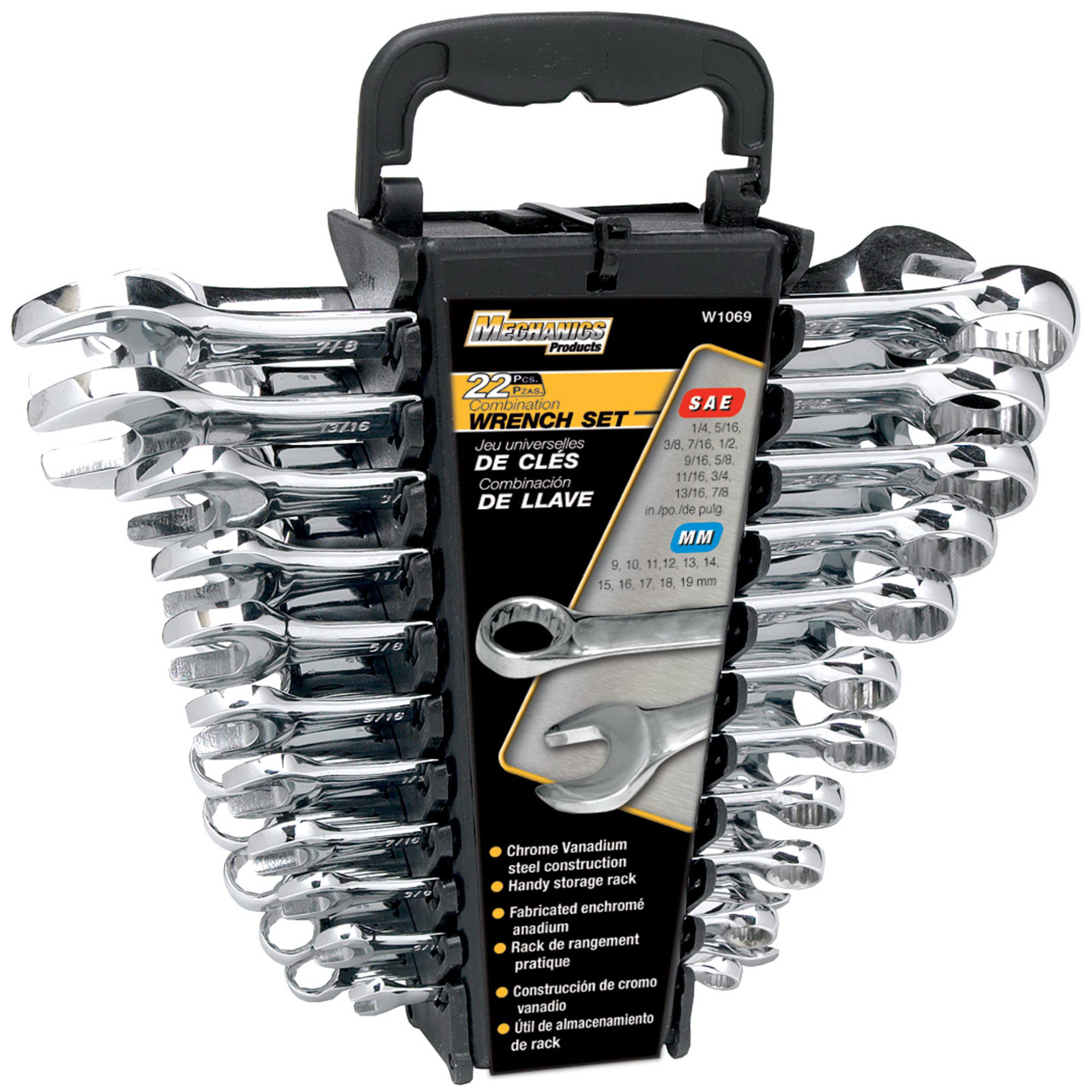 Performance Tool W1069 Combination Wrench Set With Racks, 22 Pieces, Steel, Polished... by Performance Tool