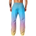 thumbnail image 7 of LTTVQM Gradient Print Wide Leg Sweat Pants Dark Fade Pattern Elastic Drawstring Waist Loose Fit Mens Outdoor Athletic Full Length Trousers Light Blue 3XL, 7 of 7
