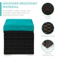 thumbnail image 4 of Best Choice Products Set of 2 Wicker Ottomans, Multipurpose Furniture w/ Removable Cushions - Black/Teal, 4 of 8