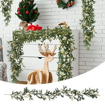 KOYPTL 6ft Christmas Garlands Pine Garland Real Touch Artificial Faux Greenery Garland for Table, Mantle, Staires, Wall Holiday Indoor Outdoor Christmas Decorations