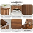 thumbnail image 4 of YOCWO 4 in 1 Carved Arched Square Coffee Table with Flip Top and Lift Top, Square Coffee Table with Hidden Compartments Storage for Living Room, Walnut, 4 of 7