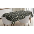 thumbnail image 1 of Floral Tablecloth, Victorian Flowers Butterflies and Leaves Spring Freshness, Rectangle Satin Table Cover Accent for Dining Room and Kitchen, 60" X 90", Dark Grey Champagne, by Ambesonne, 1 of 2