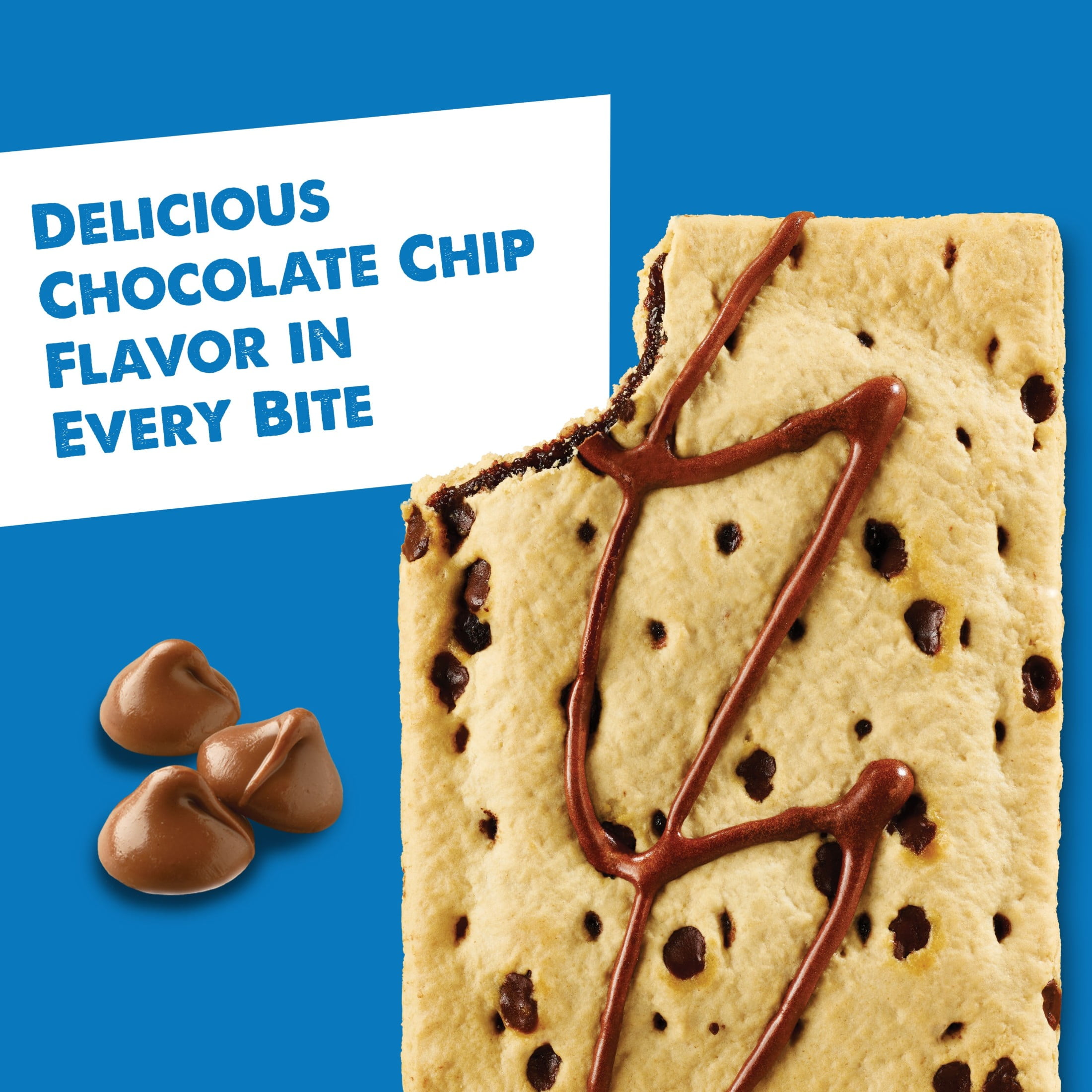 (4 pack) Pop-Tarts Chocolate Chip Drizzle Toaster Pastries, Breakfast Foods, Shelf-Stable, 27 oz (16 Count)
