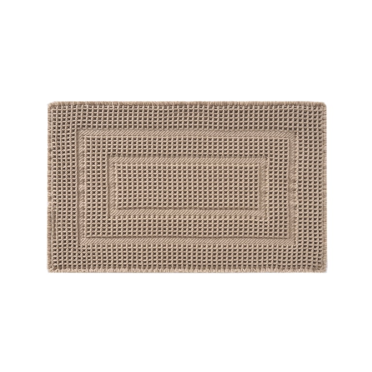 SIXHOME 18x30 Waffle Bath Mat with Boho Tassel, Brown photo 8
