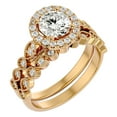 thumbnail image 2 of SuperJeweler 1 1/2 Carat Halo Moissanite Bridal Set In 14 Karat Yellow Gold For Women, 2 of 6