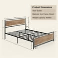 thumbnail image 2 of Lofka Queen Bed Frame, Camas Queen Size Metal Bed Frame with Headboard, Retro, 2 of 6