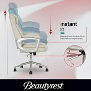 Beautyrest Beyla Ergonomic Manager Office Chair with Padded Armrest for Teens and Adults, Ivory