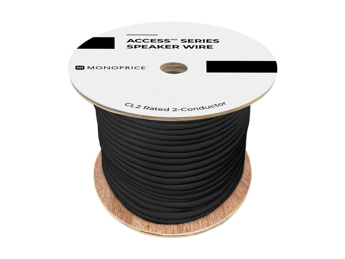 Monoprice Speaker Wire, CMP Rated, 2-Conductor, 14AWG, 1000ft, Black