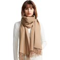 thumbnail image 1 of Chales de pashmina con tacto de cachemira suave grande para mujer Bufanda ligera Camel, 1 of 2