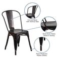 thumbnail image 3 of Pemberly Row Metal Stackable Dining Side Chair in Black and Antique Gold, 3 of 7