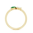 thumbnail image 2 of Rosec Jewels Real Emerald Toi Et Moi Promise Ring - Emerald Diamond Ring for Women - AAA Grade - Ready to Gift for Valentines Day, 14K Yellow Gold, US 10.50, 2 of 8