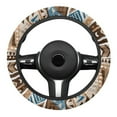 thumbnail image 2 of Yuyamidu Aztec Ethnic Gemoetric Steering Wheel Cover Flannel Car Steering Wrap Non-Slip Auto Sedan Interior Accessories Decoration 15 Inch Steering Wheel Protector, 2 of 7