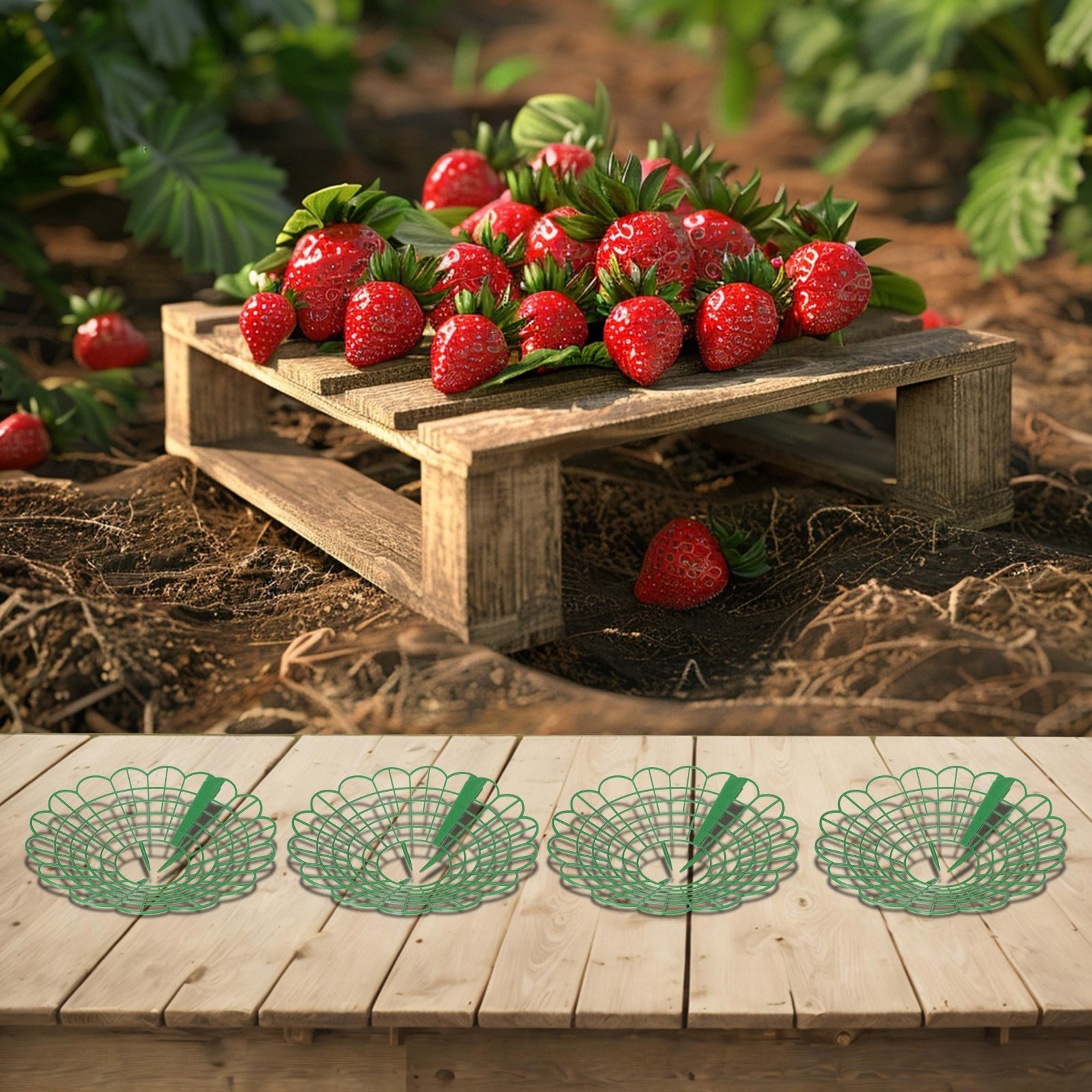 SPRING Pack Of 10 Strawberry Support Stands For Protection Against Dirt And Rotting