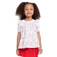 thumbnail image 5 of Wonder Nation Toddler Girls Ruffled Tiered Top with Short Sleeves, Sizes 12M-5T, 5 of 8