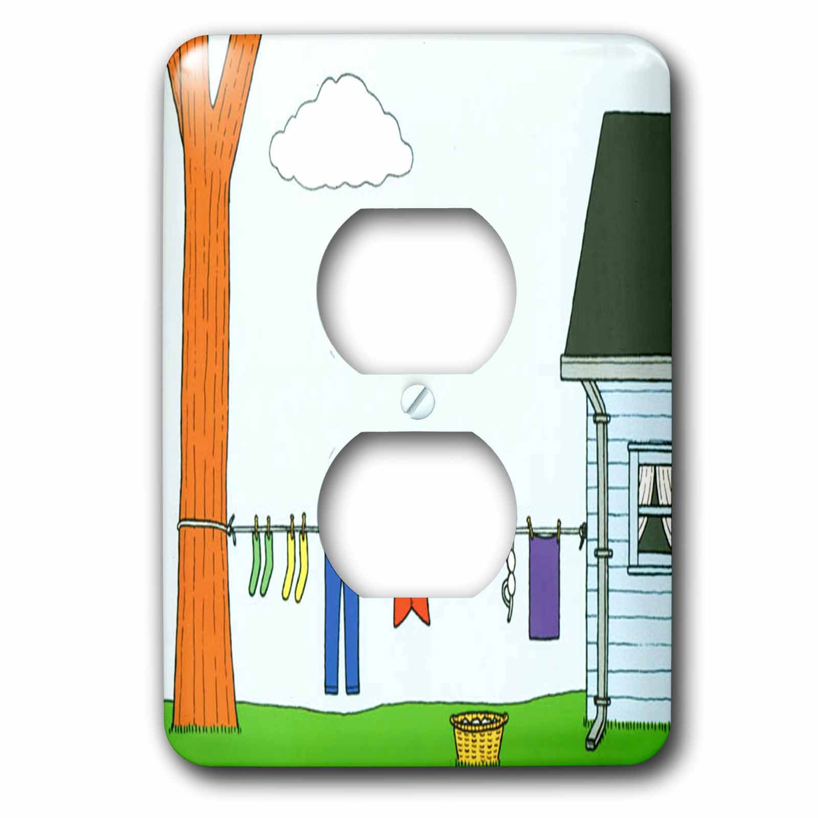 3dRose Laundry Day 2 Plug Outlet Cover (lsp_17166_6)